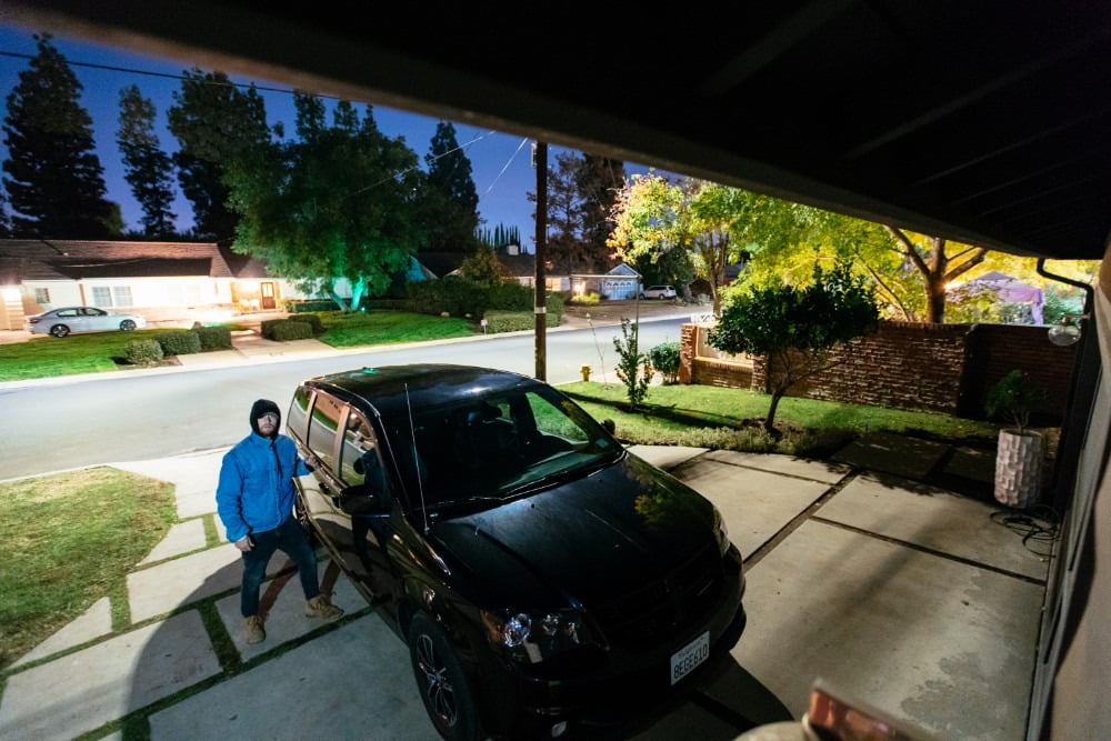 Force Security Home Security Camera Protecting A Car.