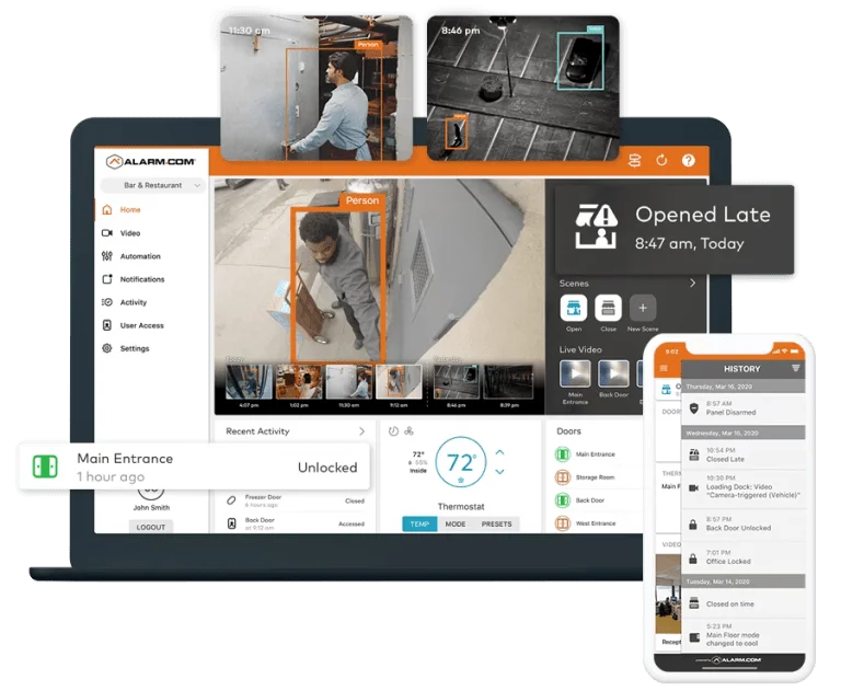 Force Security technician servicing commercial alarm and access control system - field technician career